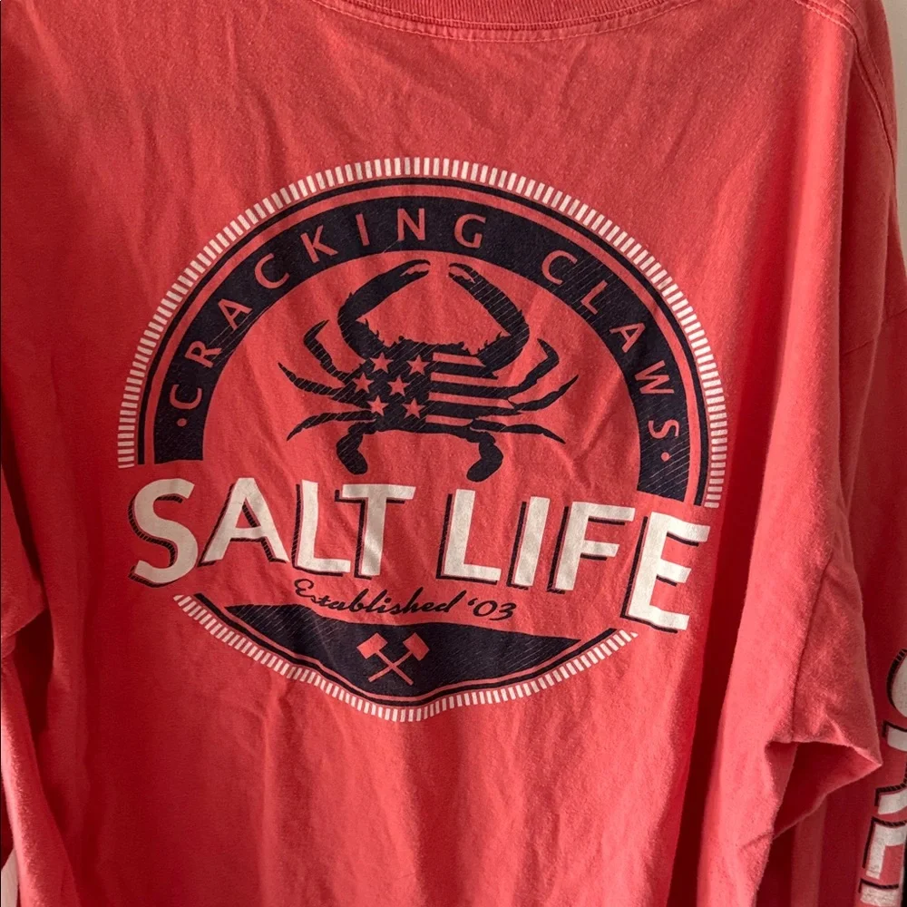 Salt Life Vibrant Coral Long Sleeve Tee - Picture 4 of 5